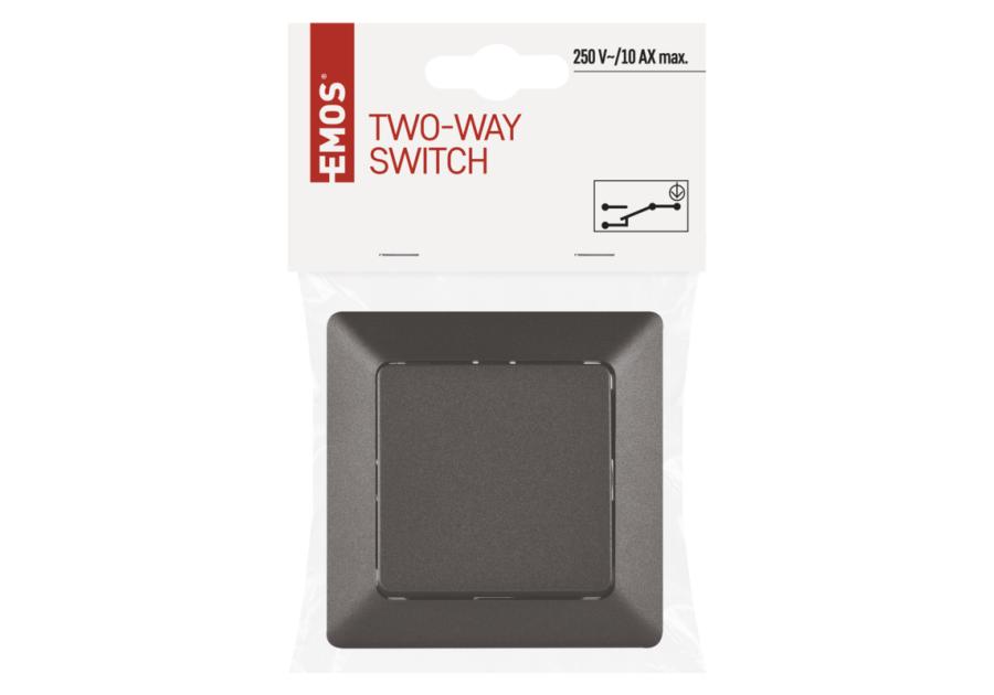 Zdjęcie: Wyłącznik schodowy 1P IP20 antracyt EMOS