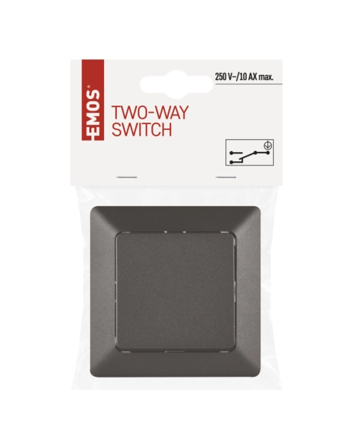 Zdjęcie: Wyłącznik schodowy 1P IP20 antracyt EMOS