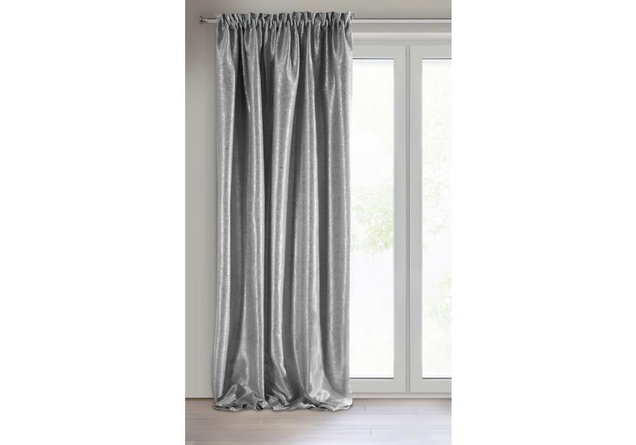 Zdjęcie: Zasłona gotowa Ebru na taśmie 135x270 cm stalowy EUROFIRANY