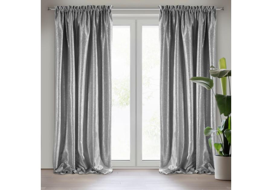 Zdjęcie: Zasłona gotowa Ebru na taśmie 135x270 cm stalowy EUROFIRANY