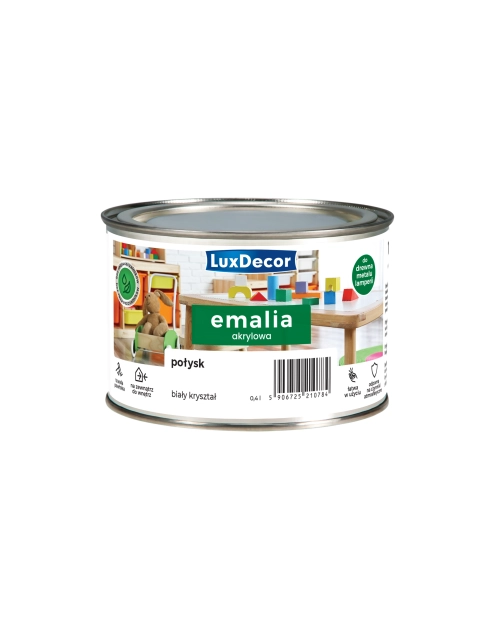 Zdjęcie: Emalia akrylowa biały kryształ 0,4 L połysk LUXDECOR
