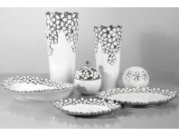 Zdjęcie: Wazon Elis 12x12x27 cm biało-srebrny EUROFIRANY