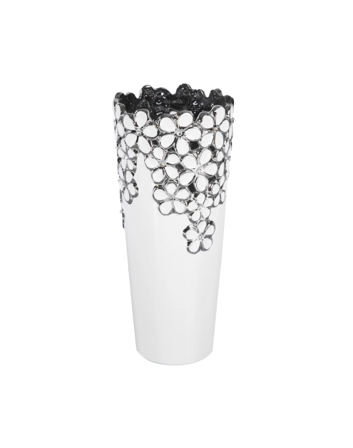 Zdjęcie: Wazon Elis 12x12x27 cm biało-srebrny EUROFIRANY