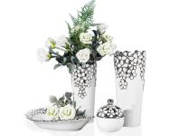 Zdjęcie: Wazon Elis 12x12x27 cm biało-srebrny EUROFIRANY