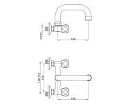 Zdjęcie: Bateria umywalkowo-zlewkozmywakowa Modena chrom, U 16 cm INVENA
