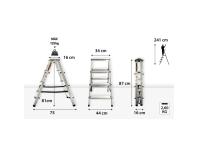 Zdjęcie: Drabina aluminiowa dwustronna 2x4 stopnie 125 kg DRABEST