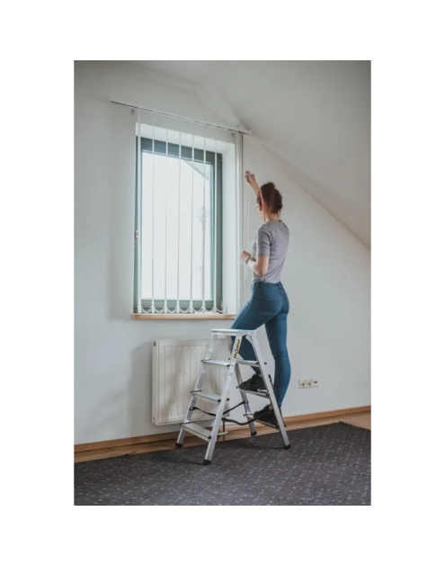 Zdjęcie: Drabina aluminiowa dwustronna 2x4 stopnie 125 kg DRABEST