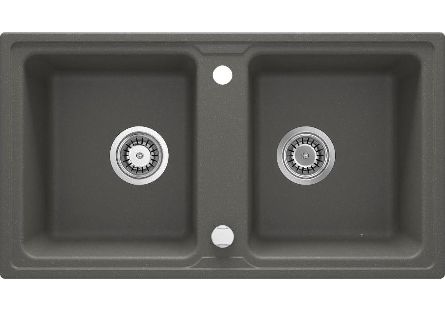 Zdjęcie: Zlewozmywak Zorba antracyt metalik granit 2K B/O 780x435x180,3,5", space saver DEANTE