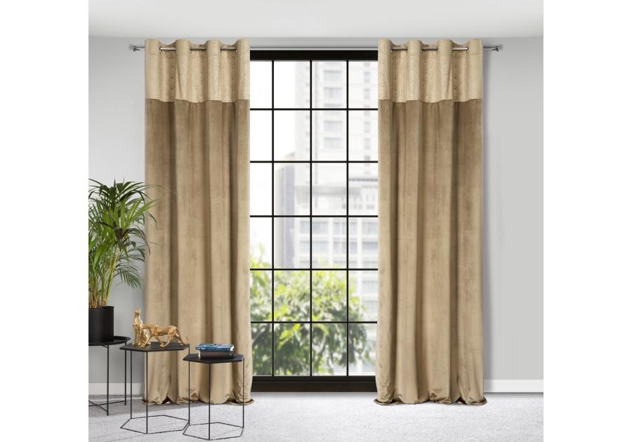 Zdjęcie: Zasłona gotowa D91 Agnes 140x250 cm beżowy EUROFIRANY