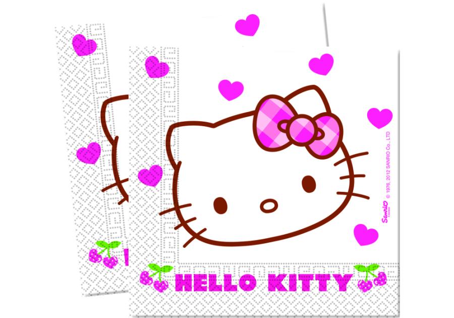 Zdjęcie: Serwetki jednorazowe Hello Kitty Hearts 33x33 cm - 20 szt. DISNEY
