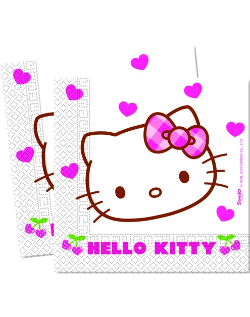 Zdjęcie: Serwetki jednorazowe Hello Kitty Hearts 33x33 cm - 20 szt. DISNEY