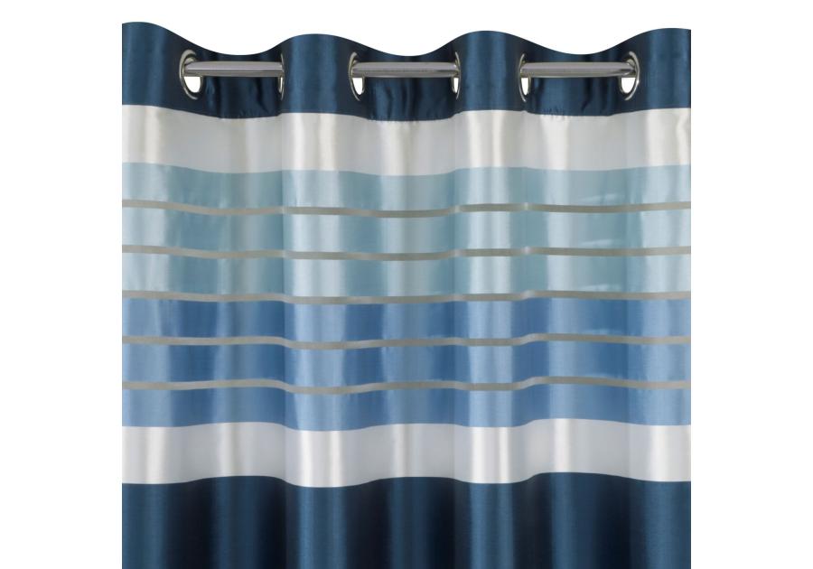 Zdjęcie: Zasłona Eric 140x250 cm granatowa na przelotkach EUROFIRANY