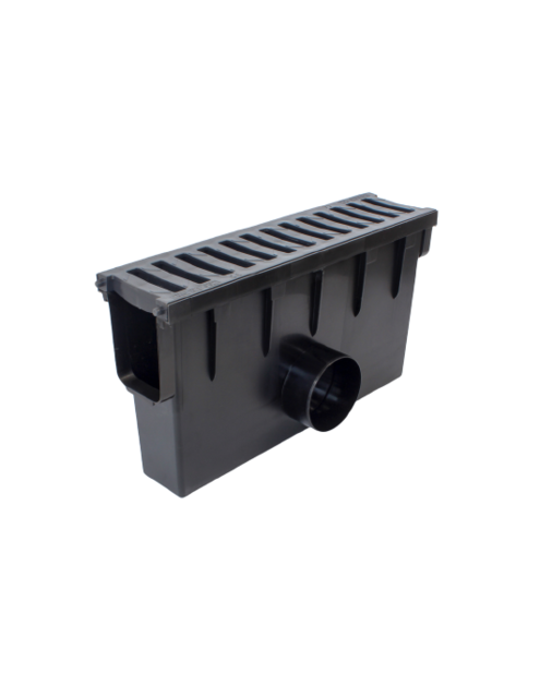 Zdjęcie: Odwodnienie liniowe studzienka zbiorcza krata PVC B 125, 500x131x280 mm ZMM MAXPOL
