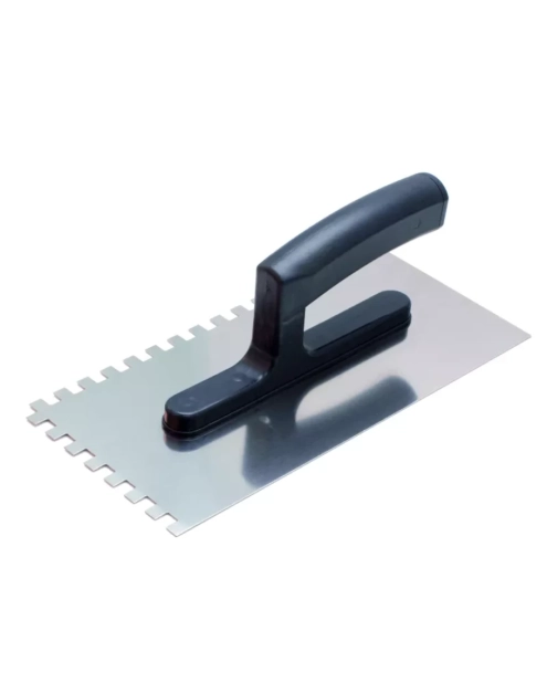 Zdjęcie: Kielnia zębata 8x8, nierdzewna 280x130 mm, uchwyt z tworzywa sztucznego CIRET