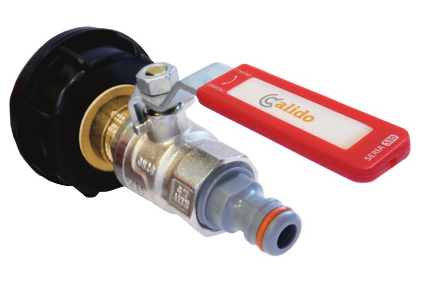 Zdjęcie: Korek 55/60 z zaworem kulowy w/z 3/4" i szybkozłączką do zbiornika 1000l ibc CALIDO