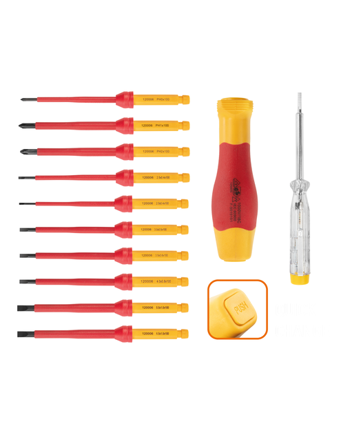 Zdjęcie: Końcówki wkrętakowe z uchwytem 1000V, 12 sztuk NEO