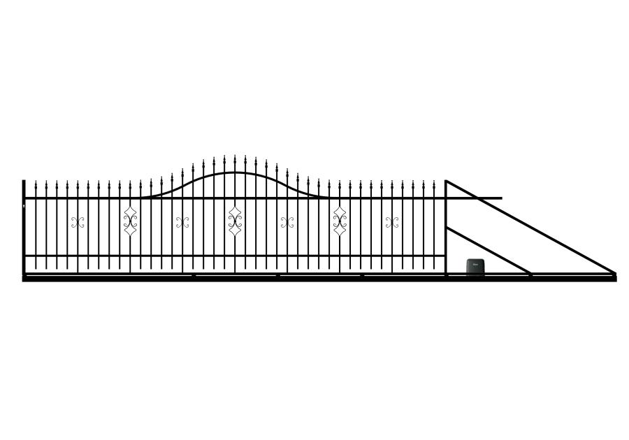 Zdjęcie: Brama przesuwna Iga 5,00 m, 1,20-1,50 m, ocynk+RAL9005 prawa z automatem POLBRAM