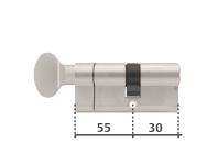 Zdjęcie: Wkładka z gałką Y2100 30/55G satyna YALE