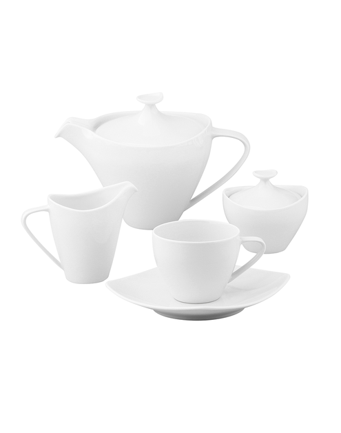 Zdjęcie: Zestaw do kawy Mariapaula moderna kwadratowa biała 6-osobowy, 15 elementów ALTOMDESIGN