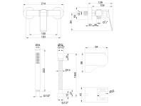 Zdjęcie: Bateria natryskowa z zestawem natryskowym w komplecie Neri Plus miedź INVENA