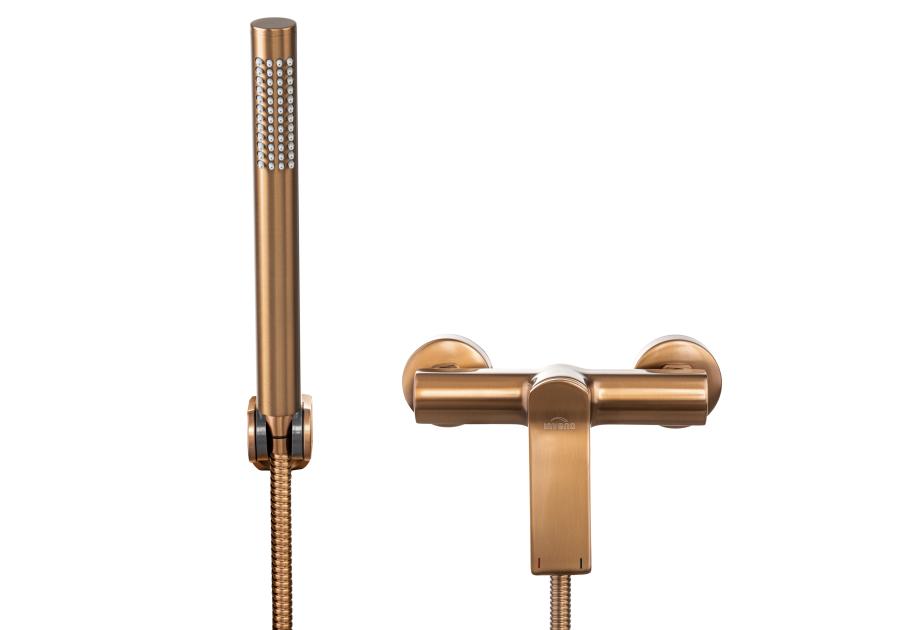 Zdjęcie: Bateria natryskowa z zestawem natryskowym w komplecie Neri Plus miedź INVENA
