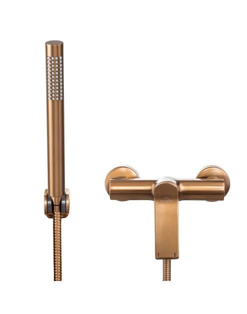 Zdjęcie: Bateria natryskowa z zestawem natryskowym w komplecie Neri Plus miedź INVENA