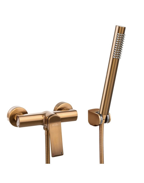 Zdjęcie: Bateria natryskowa z zestawem natryskowym w komplecie Neri Plus miedź INVENA