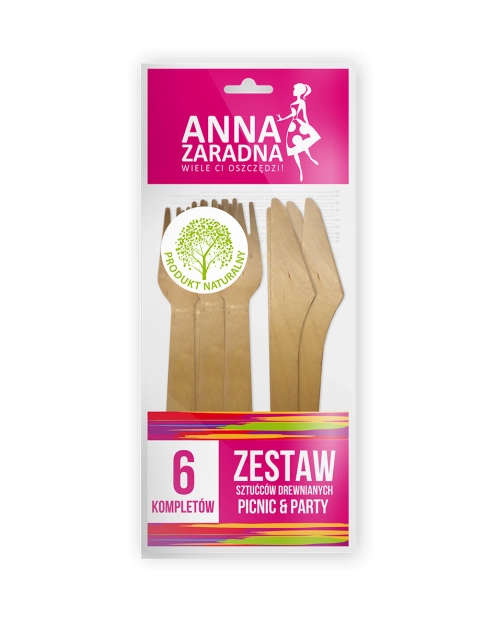 Zdjęcie: Zestaw sztućców drewnianych 6 kompletów ANNA ZARADNA