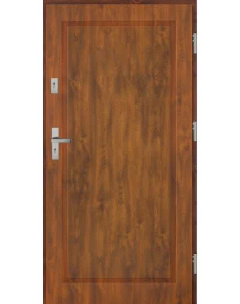 Zdjęcie: Drzwi zewnętrzne stalowo-drewniane Disting Mario 01 Dąb złoty 80 cm prawe KR CENTER