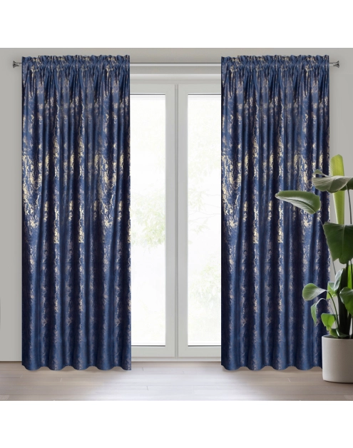 Zdjęcie: Zasłona gotowa Kornelia na taśmie 140x270 cm granatowy EUROFIRANY