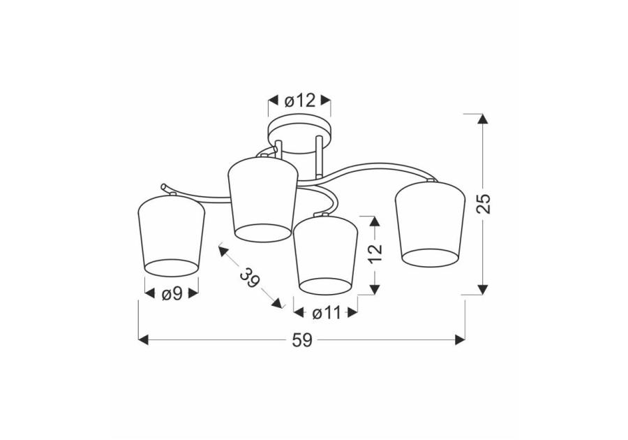 Zdjęcie: Lampa sufitowa Esnyr chromowy + czarny 4x40 W E27 klosz biały CANDELLUX