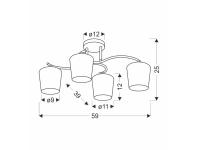 Zdjęcie: Lampa sufitowa Esnyr chromowy + czarny 4x40 W E27 klosz biały CANDELLUX