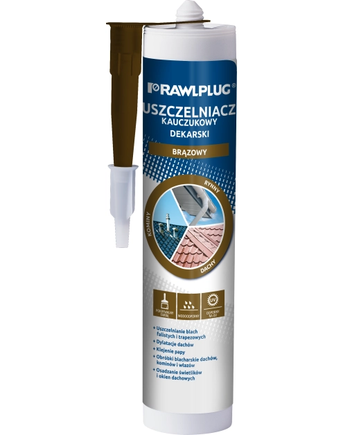 Zdjęcie: Uszczelniacz dekarski kauczukowy R-SL-DEK brązowy 300 ml RAWLPLUG