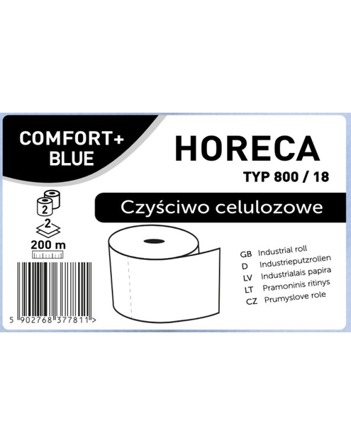 Zdjęcie: Czyściwo papier niebieski typ 800/18 2 rolki 2-warstwowe HORECA COMFORT+