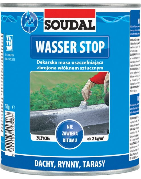 Zdjęcie: Powłoka do impregnacji dachów Wasser Stop 750 g. szary SOUDAL