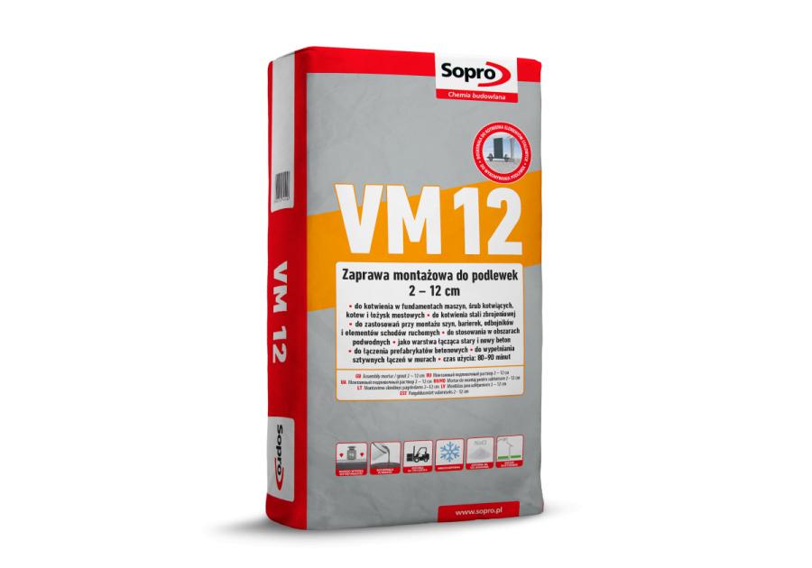 Zdjęcie: Zaprawa montażowa szybkowiążąca do podlewek VM 12 SOPRO