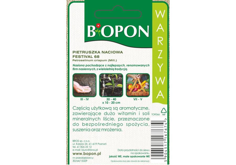 Zdjęcie: Pietruszka naciowa Festival 68, 1 g BIOPON