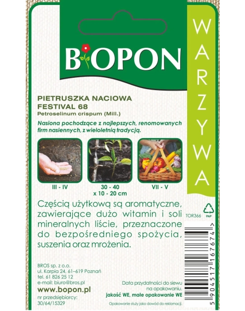 Zdjęcie: Pietruszka naciowa Festival 68, 1 g BIOPON