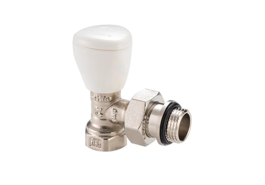 Zdjęcie: Zawór na zawieszce grzejnikowy zasilający kątowy 1/2" o-ring CALIDO