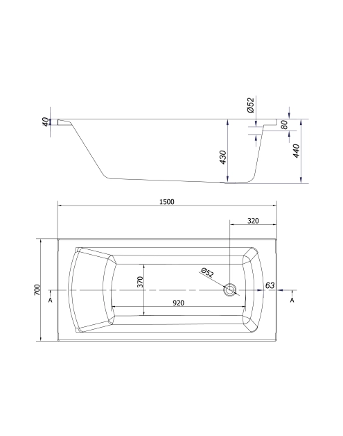 Zdjęcie: Wanna prostokątna Korat 150x70 cm CERSANIT