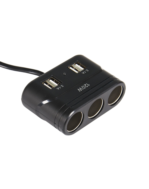 Zdjęcie: Rozgałęźnik gniazda zapalniczki - 3 gniazda + 4x USB LB0162 LIBOX