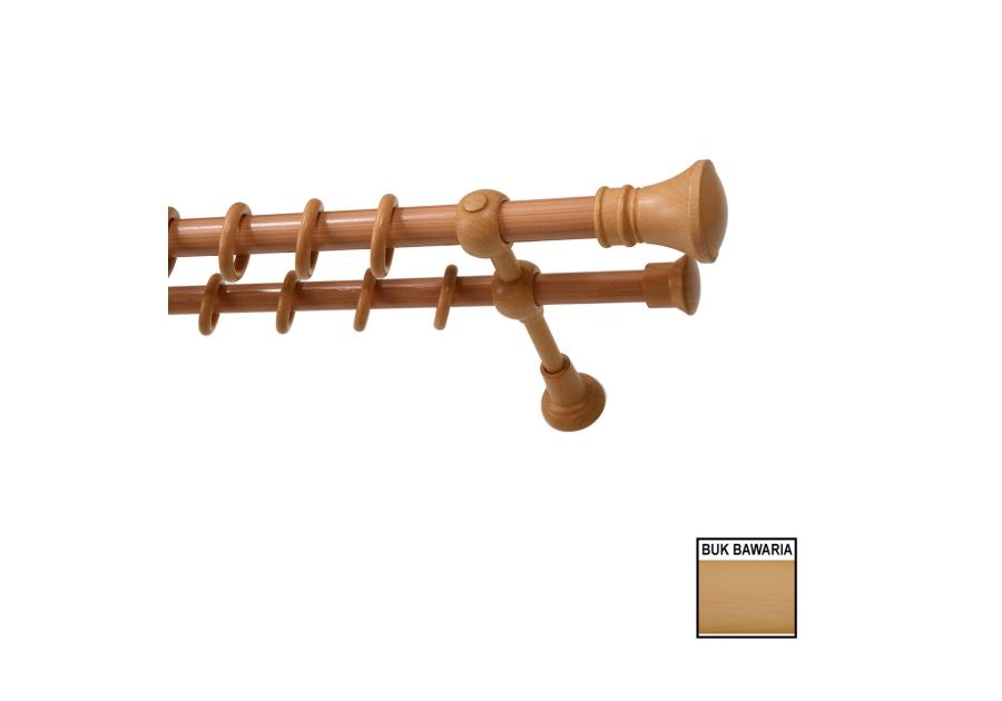 Zdjęcie: Karnisz podwójny Helios 200 cm buk bawaria KARWEL