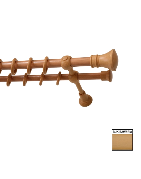 Zdjęcie: Karnisz podwójny Helios 200 cm buk bawaria KARWEL