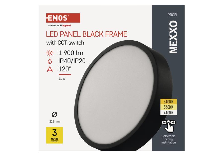 Zdjęcie: Panel LED natynkowy Nexxo, okrągły, czarny, 21W, CCT EMOS