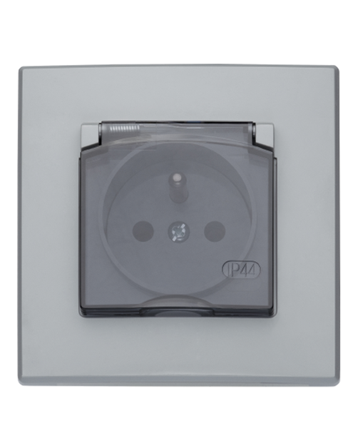 Zdjęcie: Gniazdo bryzgoszczelne Milano IP44 klapka dymna GPH-1LZ.PO popiel POLMARK