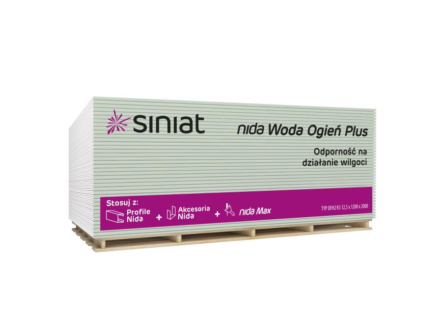 Zdjęcie: Płyta g-k 12,5x1200x3000 mm Nida Woda Ogień Plus SINIAT