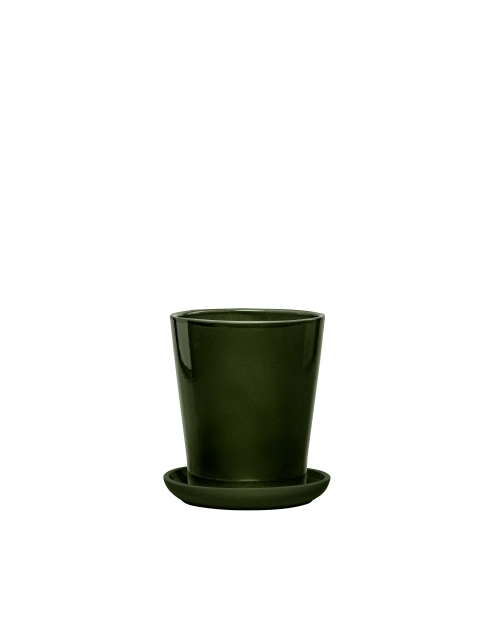 Zdjęcie: Donica szkliwiona mrozoodporna Irma 28x43 cm butelkowa zieleń FLOWERPOT