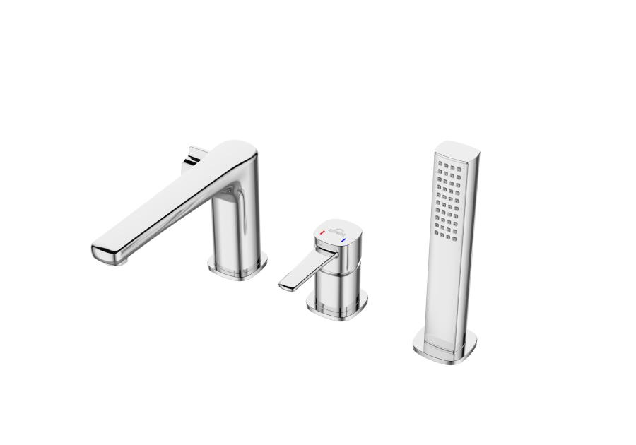 Zdjęcie: Bateria wannowa 3-otworowa Glamour chrom INVENA