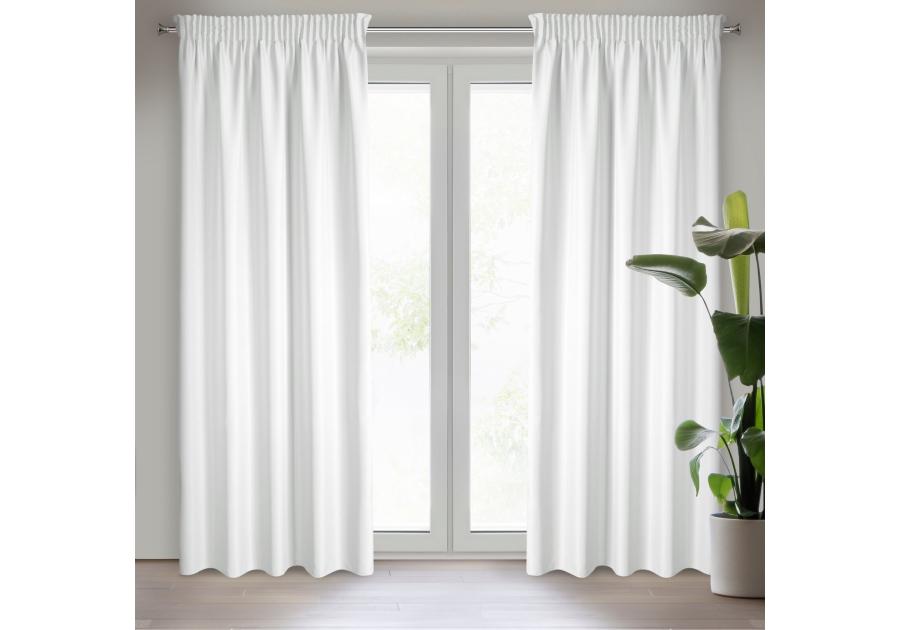 Zdjęcie: Zasłona gotowa Rita na taśmie 140x270 cm biały EUROFIRANY