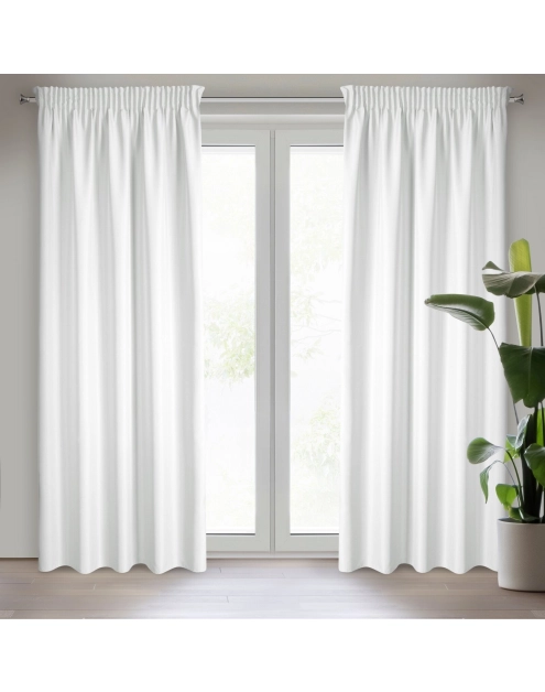 Zdjęcie: Zasłona gotowa Rita na taśmie 140x270 cm biały EUROFIRANY